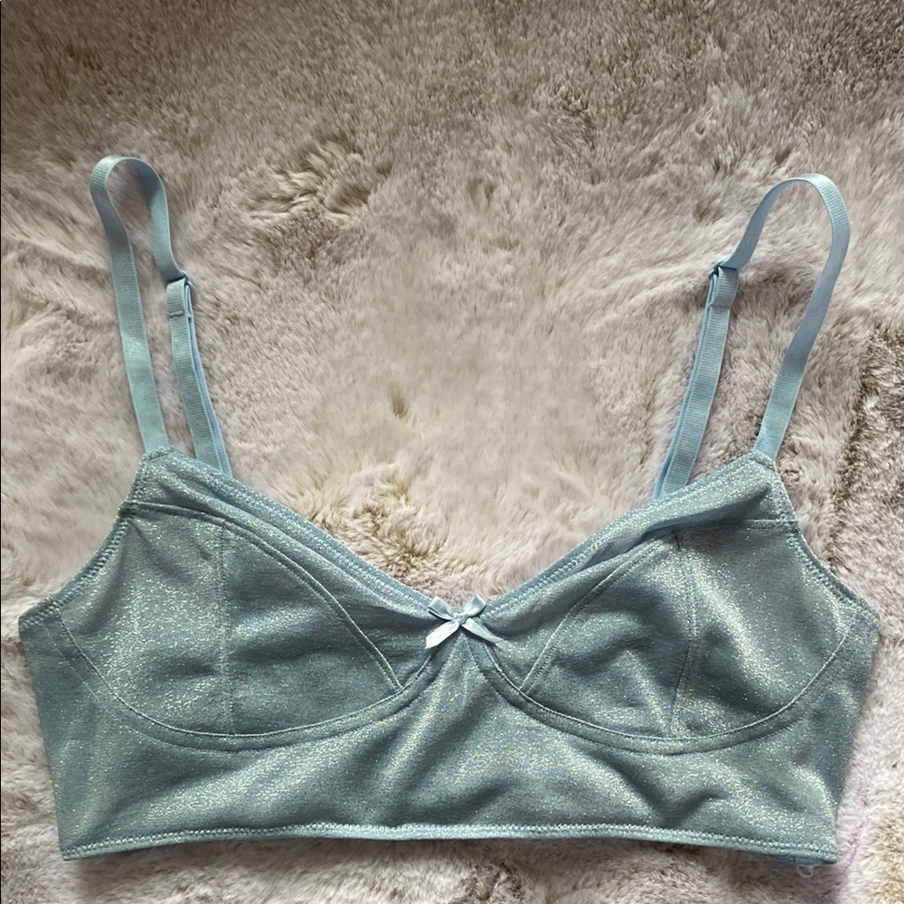 Shimmering Baby Blue Bralette Sz Sm
